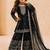 black pure gmy silk salwar suit set with heavy embroidery 3 mm sequence & coding dori work - designer party wear