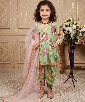 pista heavy fox georgette salwar suit set with digital print work with less - designer party wear 1
