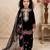black pure heavy natural crepe salwar suit set with heavy embroidery sequence work - designer party wear
