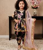 black heavy fox georgette salwar suit set with digital print work with less - designer party wear
