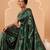 Green woven art silk traditional saree with blouse piece
