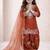 orange pure heavy natural crepe salwar suit set with heavy embroidery sequence work - designer party wear