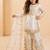 white pure gmy silk salwar suit set with heavy embroidery 3 mm sequence & coding dori work - designer party wear