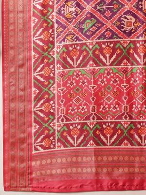 Multicolor woven art silk traditional saree with blouse piece 4
