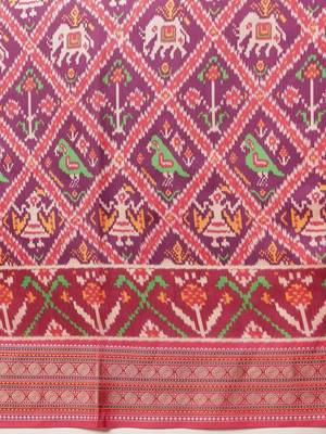 Multicolor woven art silk traditional saree with blouse piece 5