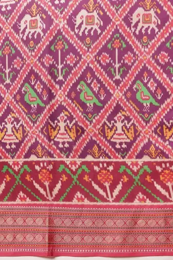 Multicolor woven art silk traditional saree with blouse piece