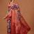 Red woven art silk traditional saree with blouse piece