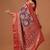 Red woven art silk traditional saree with blouse piece