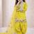 yellow pure heavy natural crepe salwar suit set with heavy embroidery sequence work - designer party wear