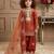 orange pure heavy natural crepe salwar suit set with heavy embroidery sequence work - designer party wear