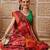 Red printed silk cotton ethnic saree with blouse piece