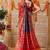 Multicolor printed silk cotton ethnic saree with blouse piece