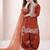 orange pure heavy natural crepe salwar suit set with heavy embroidery sequence work - designer party wear