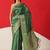 Green woven art silk traditional saree with blouse piece