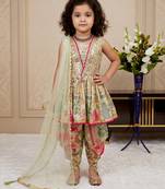 Multi heavy chinon silk salwar suit set with digital print with embroidered sequence work - designer party wear