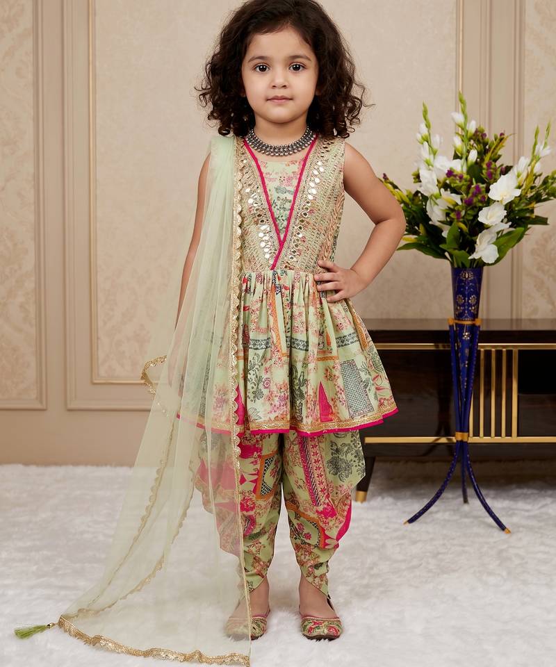 Multi heavy chinon silk salwar suit set with digital print with embroidered sequence work - designer party wear