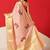 Peach printed tissue traditional saree with blouse piece