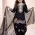 black pure heavy natural crepe salwar suit set with heavy embroidery sequence work - designer party wear