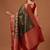 Olive printed art silk ethnic saree with blouse piece