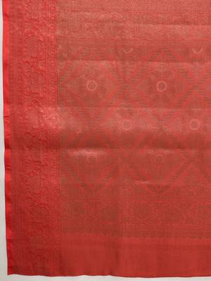 Multicolor printed tissue traditional saree with blouse piece 5