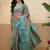 Multicolor printed tissue traditional saree with blouse piece