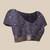 Navy blue embroidered cotton blend traditional saree with blouse piece