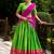 Glorious Green Zari Waving Cotton Wedding Wear Half Saree Lehenga