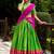 Glorious Green Zari Waving Cotton Wedding Wear Half Saree Lehenga