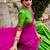 Glorious Green Zari Waving Cotton Wedding Wear Half Saree Lehenga