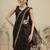 Black embroidered cotton blend traditional saree with blouse piece