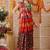 Green printed silk cotton traditional saree with blouse piece
