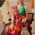 Green printed silk cotton traditional saree with blouse piece