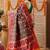 Green printed silk cotton traditional saree with blouse piece