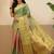 Multicolor printed tissue traditional saree with blouse piece
