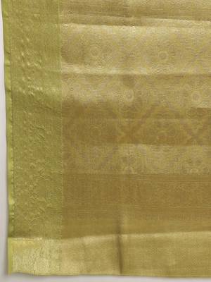 Multicolor printed tissue traditional saree with blouse piece 5