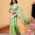 Green woven pure cotton ethnic saree with blouse piece