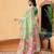 Green woven pure cotton ethnic saree with blouse piece