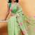 Green woven pure cotton ethnic saree with blouse piece