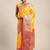 Yellow woven cotton blend traditional saree with blouse piece