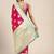 Pink woven cotton blend traditional saree with blouse piece