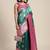Teal woven cotton blend traditional saree with blouse piece