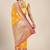 Yellow woven cotton blend traditional saree with blouse piece
