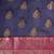 Navy blue woven cotton blend traditional saree with blouse piece