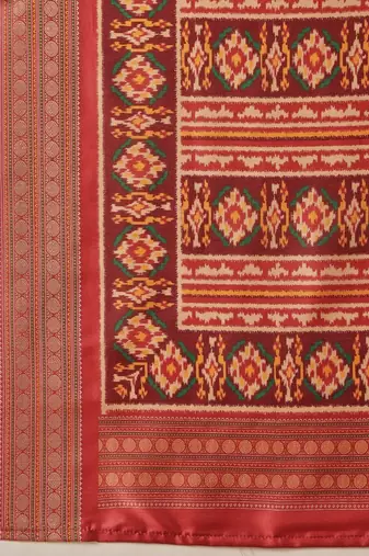 Multicolor woven art silk traditional saree with blouse piece