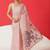 Pink embroidered cotton blend traditional saree with blouse piece