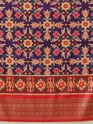 Multicolor woven art silk traditional saree with blouse piece 5