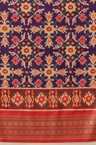 Multicolor woven art silk traditional saree with blouse piece