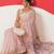 Pink embroidered cotton blend traditional saree with blouse piece