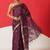 Purple woven cotton blend traditional saree with blouse piece