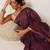 Purple woven cotton blend traditional saree with blouse piece